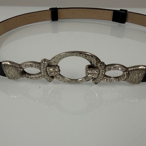 Chico's Black Belt with Silver Accents - Picture 2 of 5